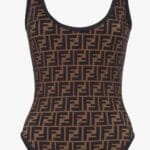 Reversible Brown Lycra® one piece swimsuit