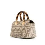 Fendi Neutral By The Way Boston FF Logo Mini Bag