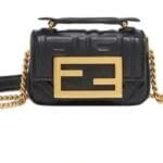 Fendi Nano Baguette Chain Bag In Noir