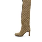 Gucci Beige GG Canvas Medium Boots