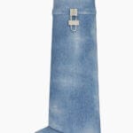 Givenchy Shark Lock Boots Wide Fit In Washed Denim